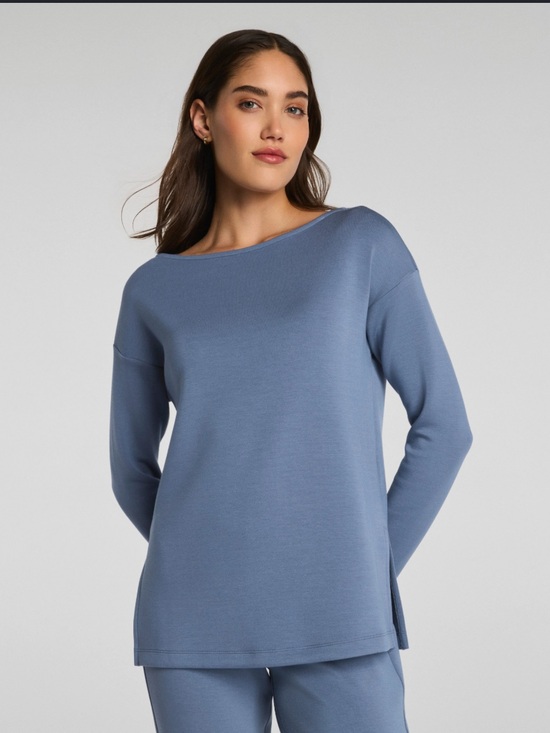 SPANX Tops - NWT Spanx Womens XL AirEssentials Boat Neck Top Blue Modal Breathable Stretch